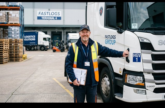 HGV truck driver logistics depot